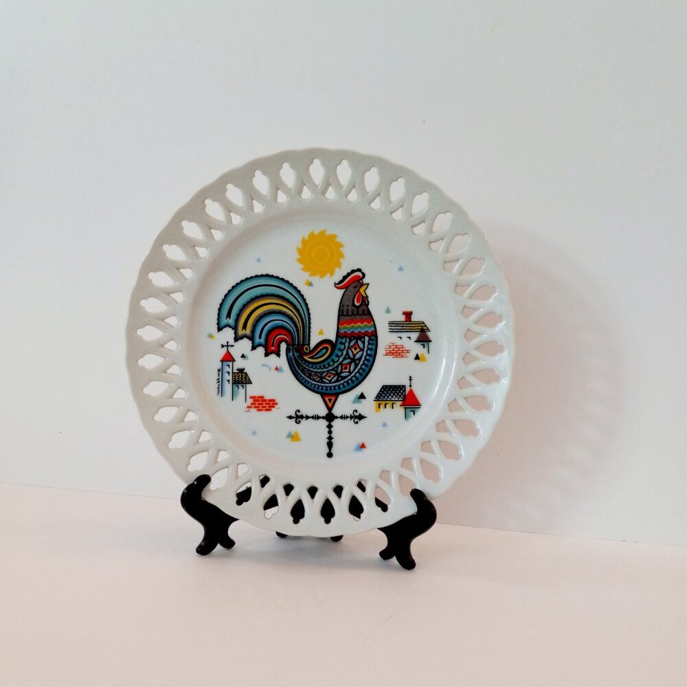 Vintage Berggren Wall Plate Rooster